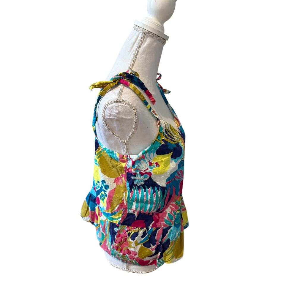 J Crew Colorful Sleeveless Baby Doll Tie Top 8 - Picture 3 of 6